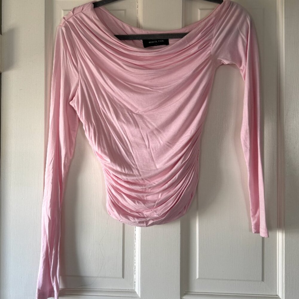 White Fox Pink off the shoulder long sleeve